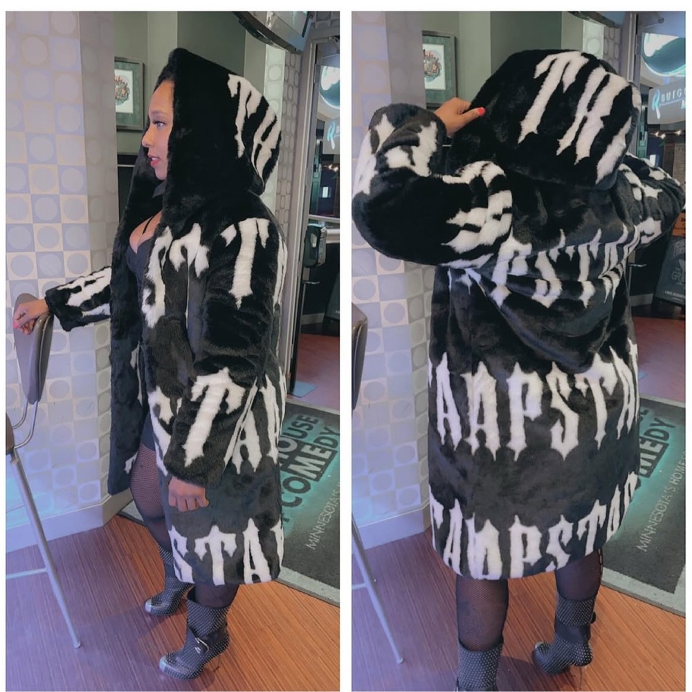 AKIRA Black and White Graphic Teddy Jacket
